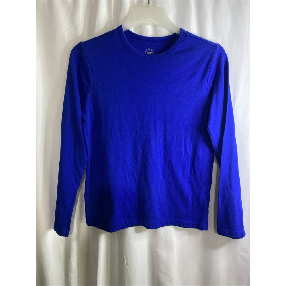 Wonder Nation Long Sleeve Tee Boys‎ XL 14-16 Blue Excellent Crew Neck Solid